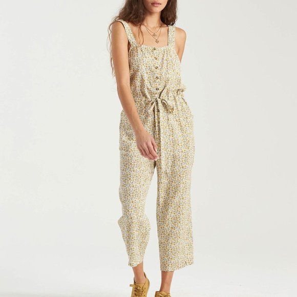 Billabong Pants - Billabong Sand Shores Overalls Floral Jumpsuit